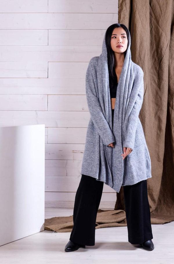 natyoural Alpaca and wool cabanne with hood | Sustainable Knitwear | Natyoural