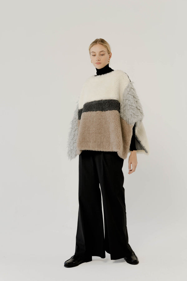 Natyoural Baby Alpaca Patchwork Poncho | Sustainable Clothing | Natyoural
