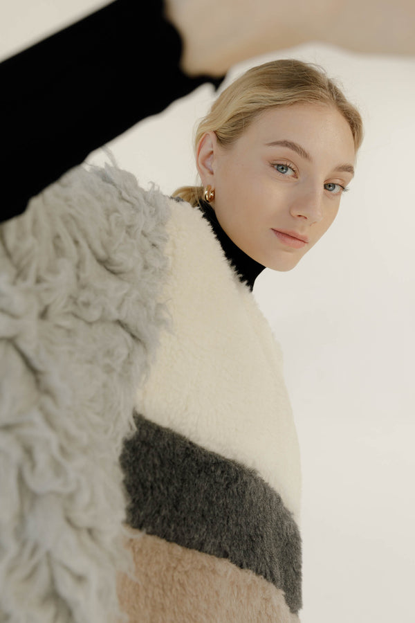 natyoural Baby Alpaca patchwork Poncho | Sustainable Clothing | Natyoural