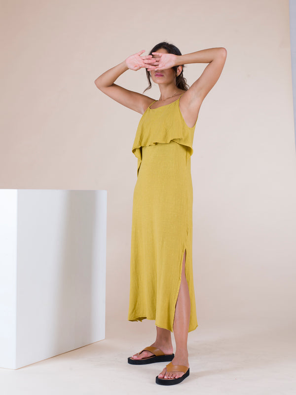 natyoural Dress made of an intimate blend linen and cotton jersey YF019