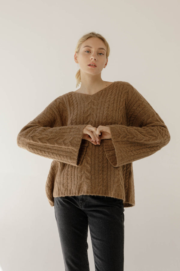 Natyoural Knit Sweater V Neckline | Sustainable Knitwear | Natyoural