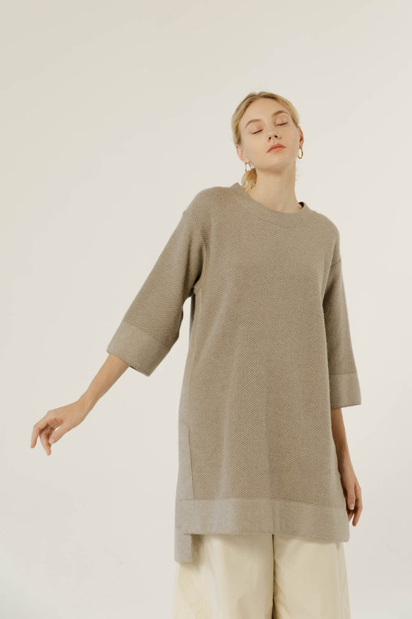 Natyoural Merino Wool Knit Dress With Details | Natyoural