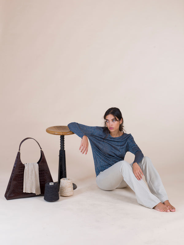 natyoural Long sleeves shirt in pure viscose YF035