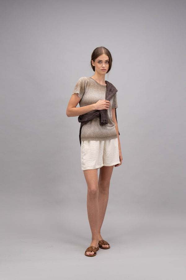 natyoural Round-neck t- shirt linen viscoseYG035