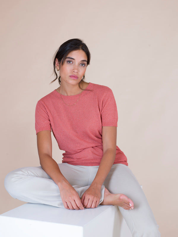 Natyoural Roundneck T-shirt Flat Knitted