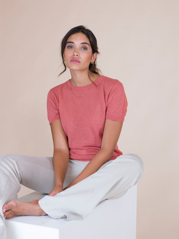 natyoural Roundneck T-shirt flat knitted