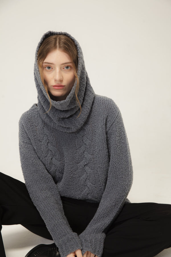 natyoural Tortora Sweater with Hood | Natyoural