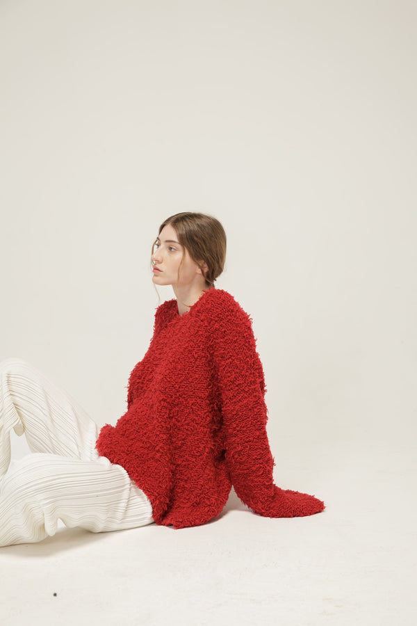 Natyoural Vibrant Red Sweater | Natyoural