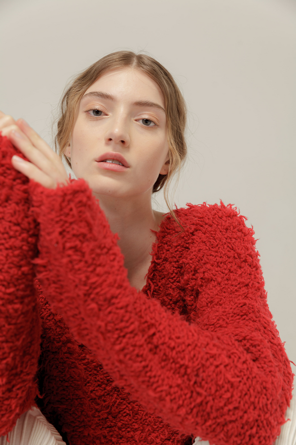 natyoural Vibrant Red Sweater | Natyoural