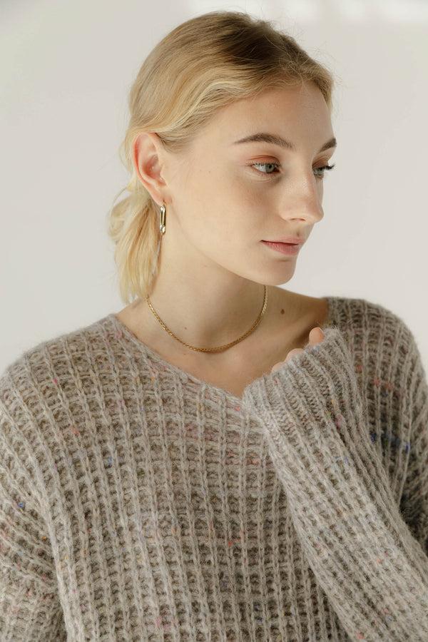 Natyoural Stone Pullover Side Slits | Sustainable Knitwear | Natyoural