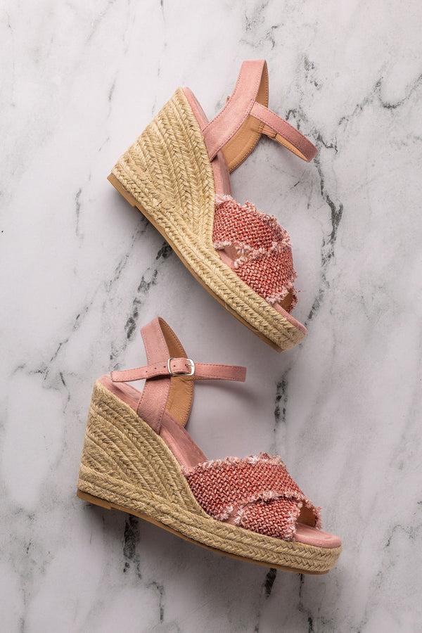 Naughty Monkey Elinor Wedge In Pink