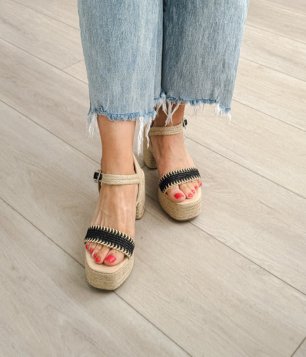 Naughty Monkey Elise Wedge In Black