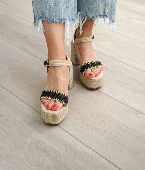 Naughty Monkey Elise Wedge In Black