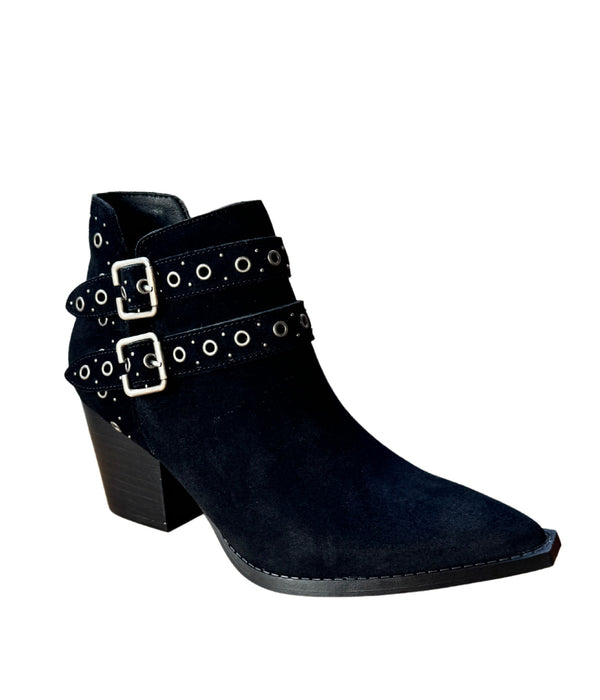 Naughty Monkey Elsa Leather Ankle Boot In Black