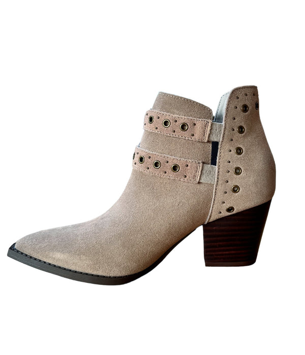 Naughty Monkey Elsa Leather Ankle Boot In Taupe