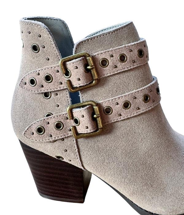 Naughty Monkey Elsa Leather Ankle Boot In Taupe
