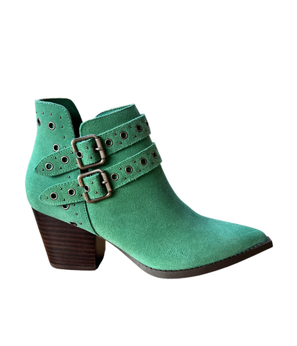 Naughty Monkey Elsa Leather Ankle Boot In Teal