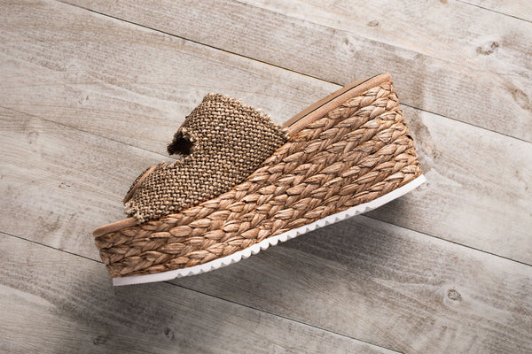 Naughty Monkey Eriwen Buckle Wedge In Taupe