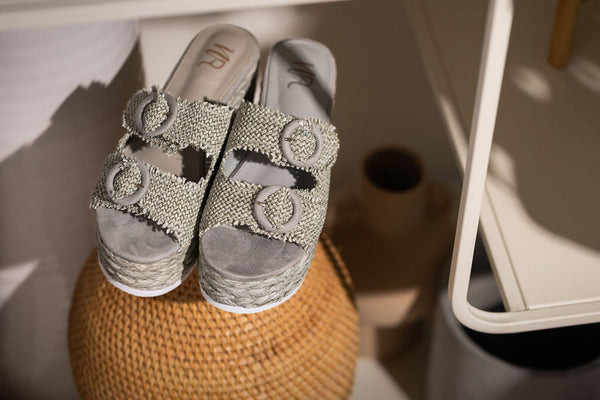 Naughty Monkey Eriwen Buckle Wedge In Teal