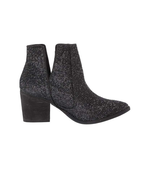 Naughty Monkey Fiera Glitter Booties In Black