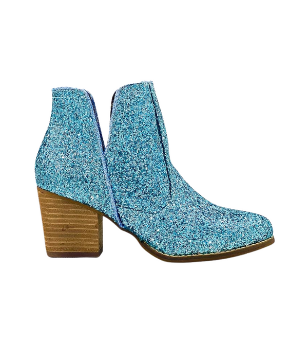 Naughty Monkey Fiera Glitter Booties In Blue
