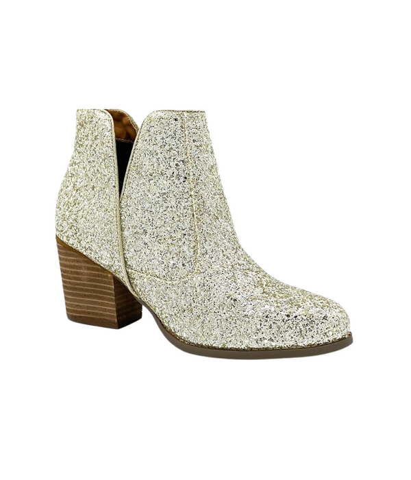 Naughty Monkey Fiera Glitter Booties In Gold