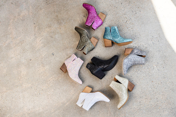 Naughty Monkey Fiera Glitter Booties In Gold