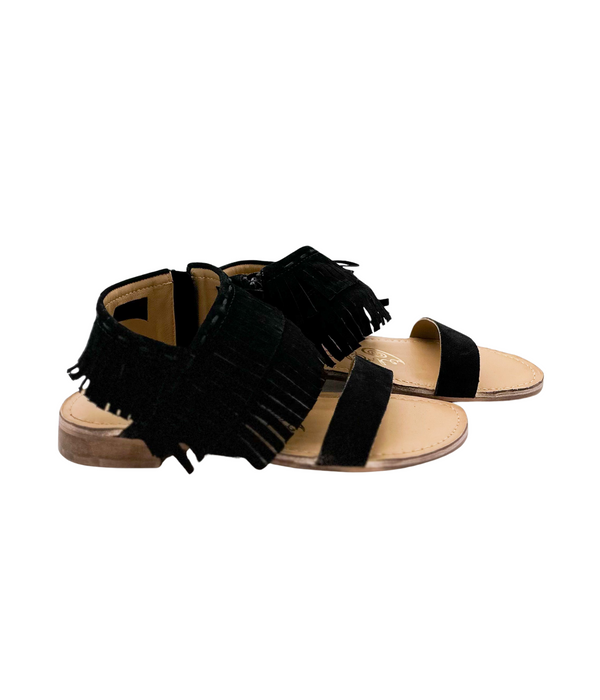 Naughty Monkey Fringe Star Sandal In Black