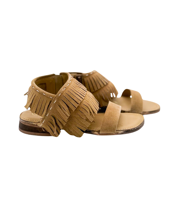 Naughty Monkey Fringe Star Sandal In Tan