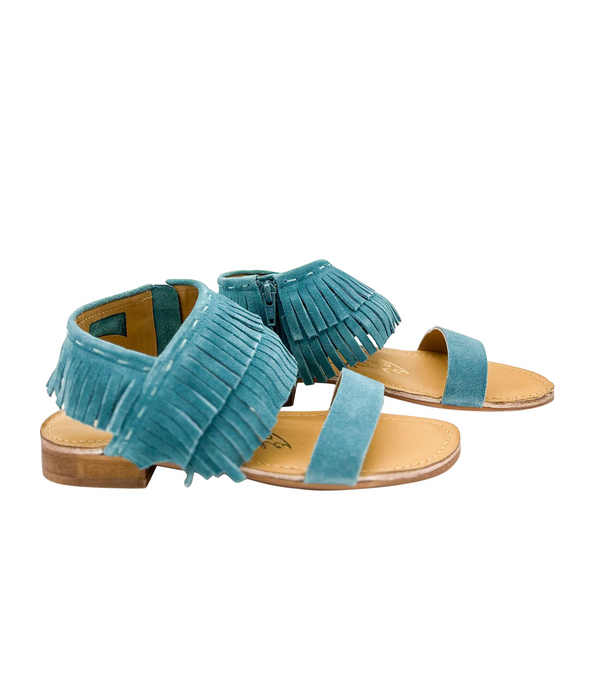 Naughty Monkey Fringe Star Sandal In Teal