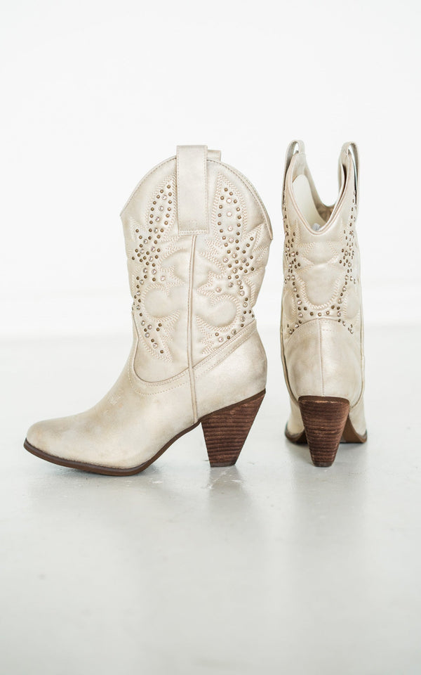 Naughty Monkey Houston Western Boots In Champagne