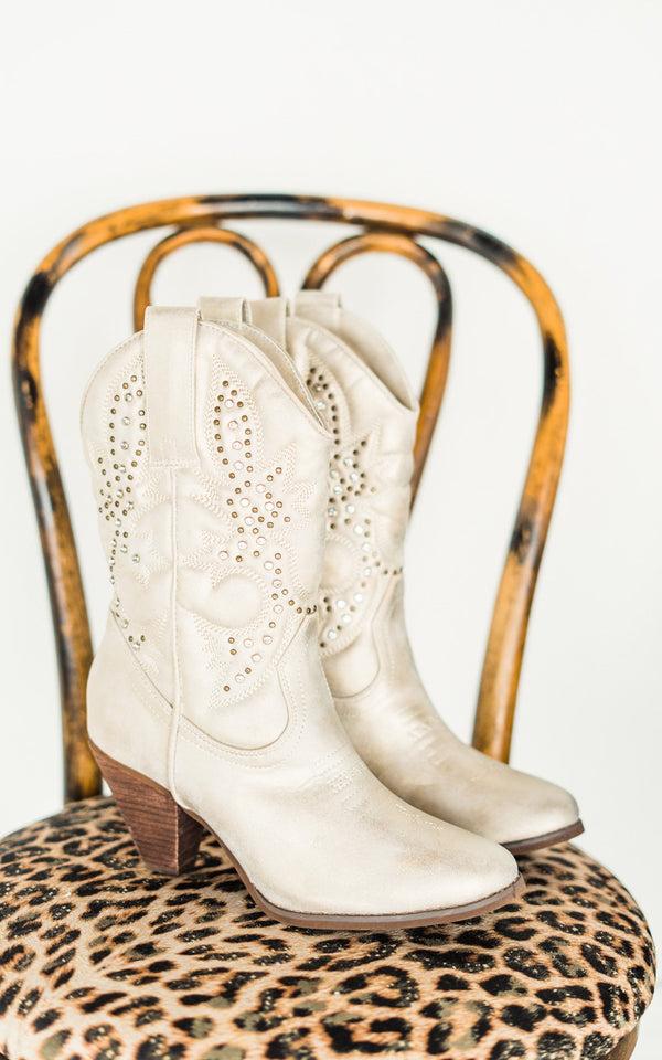 naughty monkey Houston Western Boots in Champagne