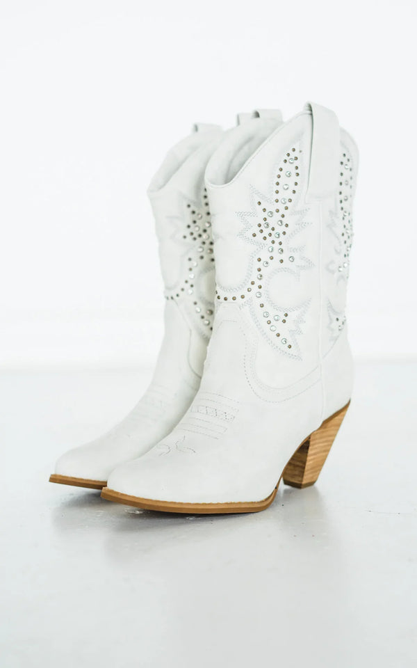 Naughty Monkey Houston Western Boots In White