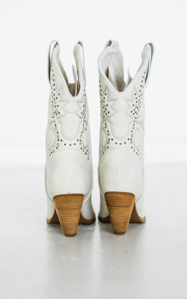 Naughty Monkey Houston Western Boots In White