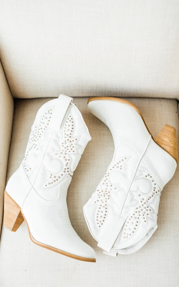 naughty monkey Houston Western Boots in White