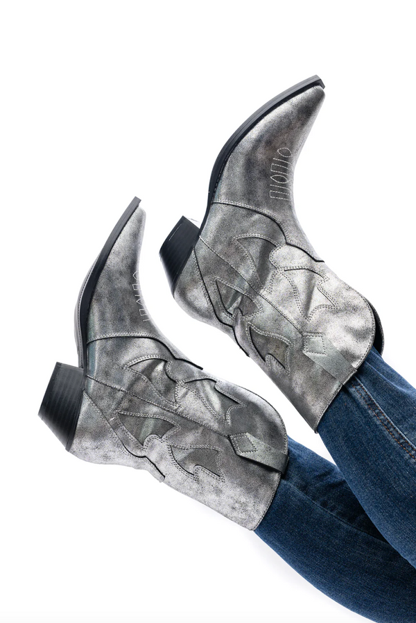 Naughty Monkey Jersey Metallic Boot In Silver
