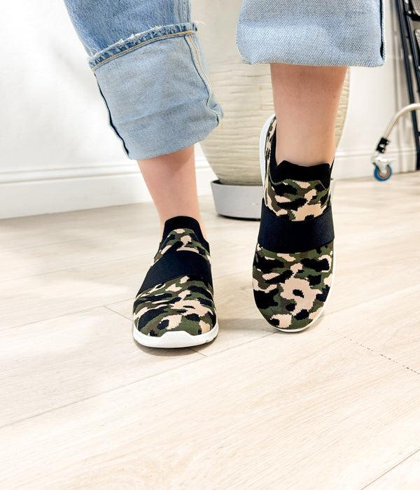 Naughty Monkey Jia Knit Sneaker In Camo