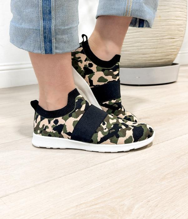 Naughty Monkey Jia Knit Sneaker In Camo