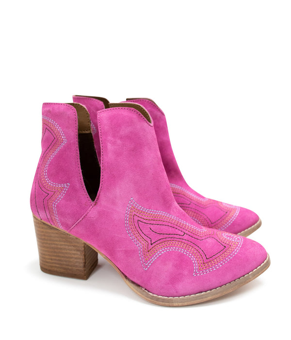 Naughty Monkey Journee Ankle Boots In Magenta