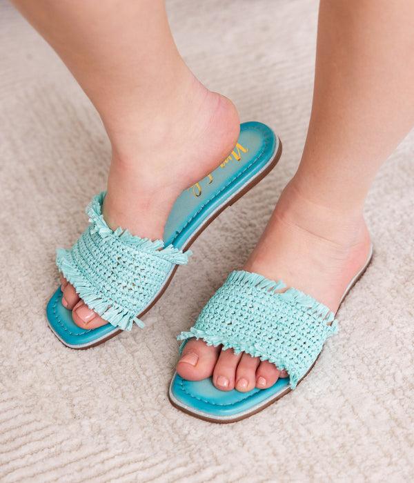 Naughty Monkey Juana Woven Sandals In Aqua Blue