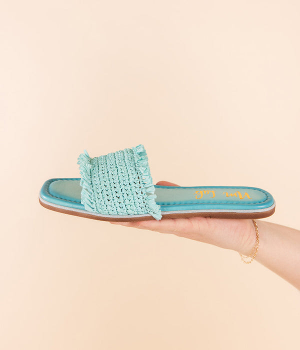 naughty monkey Juana Woven Sandals in Aqua Blue