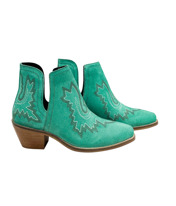 Naughty Monkey Kickin' Booties In Turquoise Suede