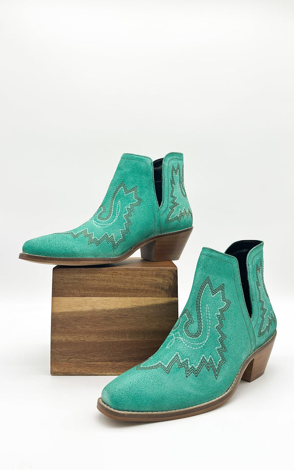 Naughty Monkey Kickin' Booties In Turquoise Suede