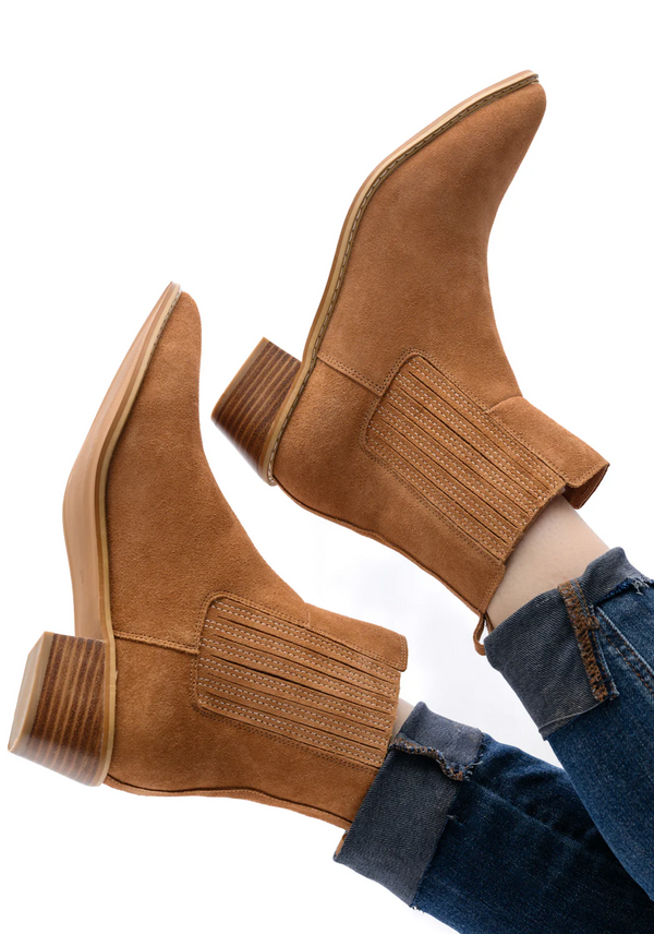 Naughty Monkey Leonor Suede Ankle Boot In Tan