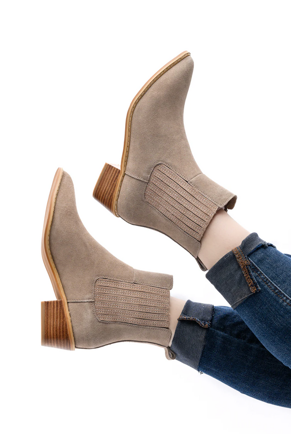 Naughty Monkey Leonor Suede Ankle Boot In Taupe