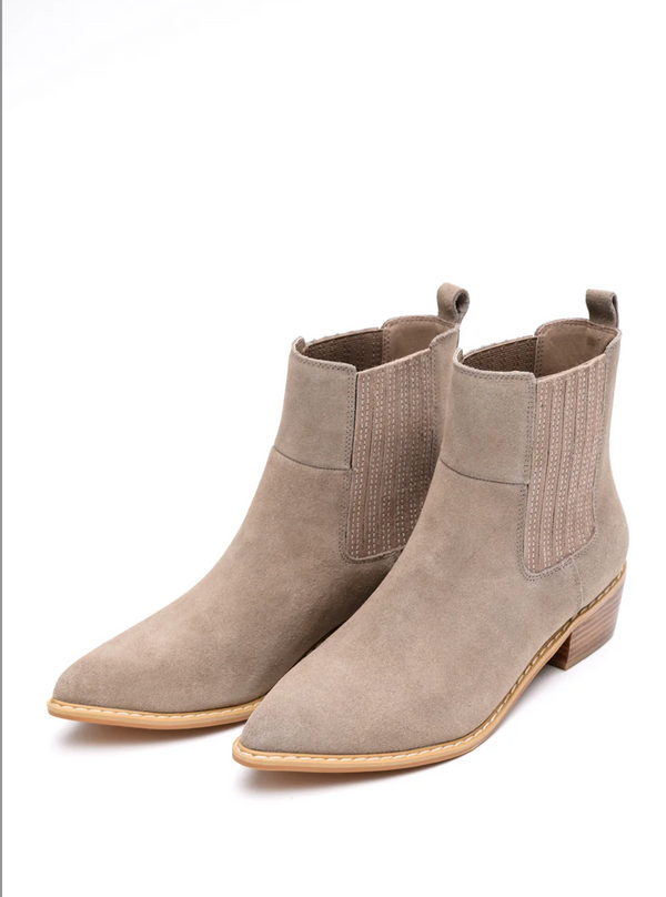 Naughty Monkey Leonor Suede Ankle Boot In Taupe