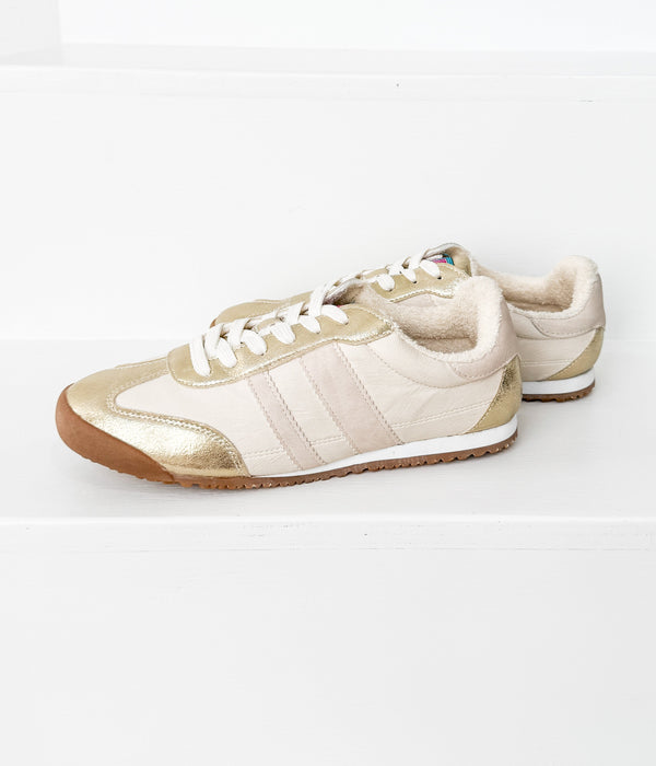 Naughty Monkey Madrid Sneaker In Beige/Gold