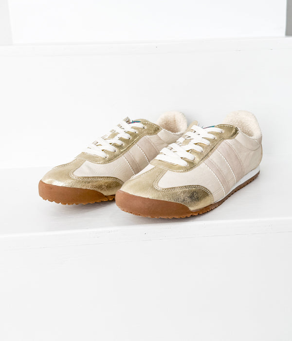 Naughty Monkey Madrid Sneaker In Beige/Gold