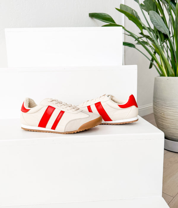 Naughty Monkey Madrid Sneaker In Beige/Red