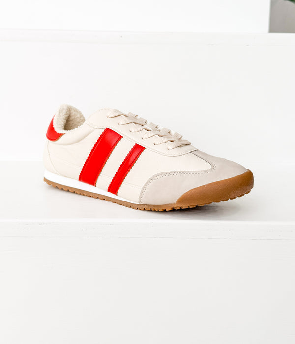 Naughty Monkey Madrid Sneaker In Beige/Red